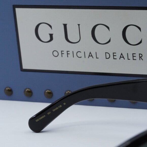 Gucci GG1599SA 001 Cat Eye Sunglasses - Black/Grey